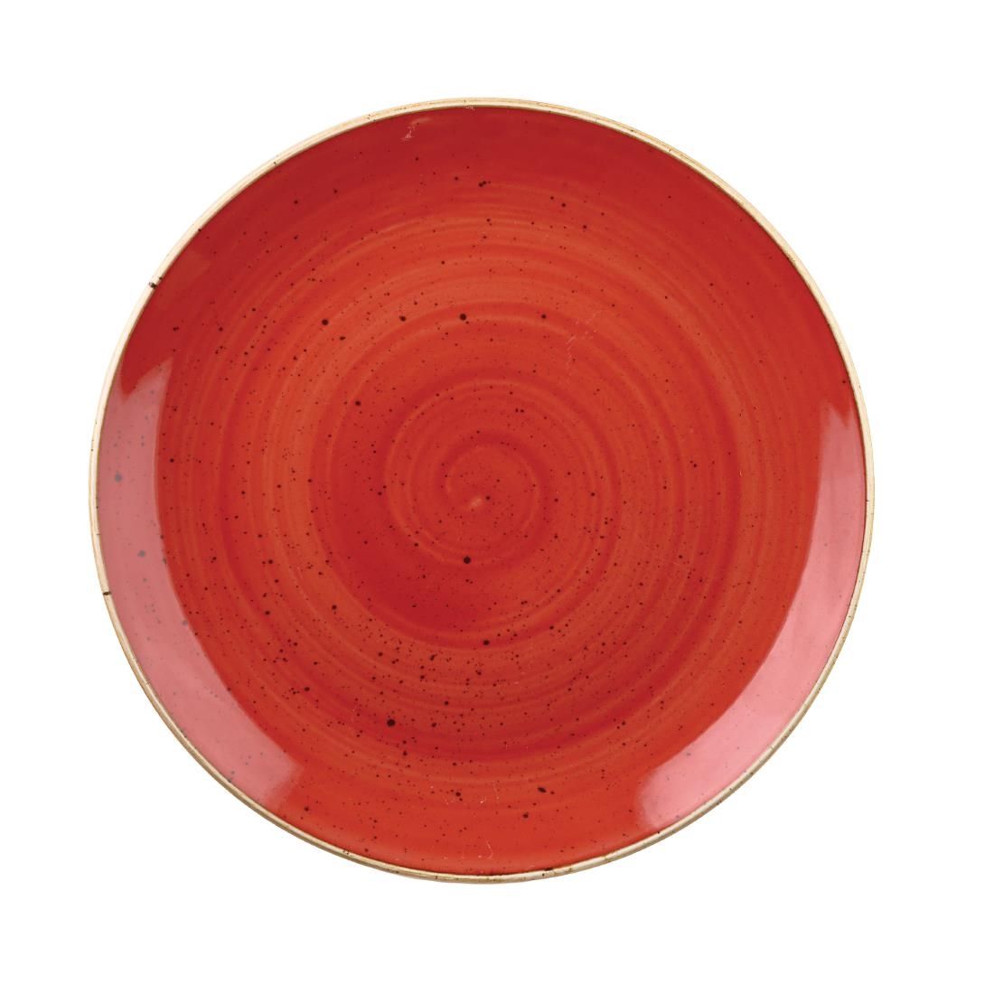 DB064 Churchill Stonecast Round Coupe Bowl Berry Red 248mm (Pack of 12) JD Catering Equipment Solutions Ltd
