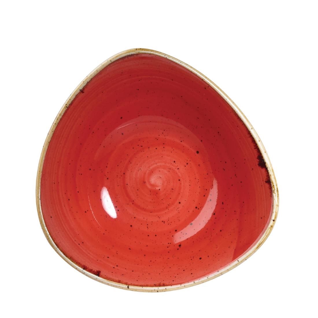 DB068 Churchill Stonecast Triangle Bowl Berry Red 235mm (Pack of 12) JD Catering Equipment Solutions Ltd
