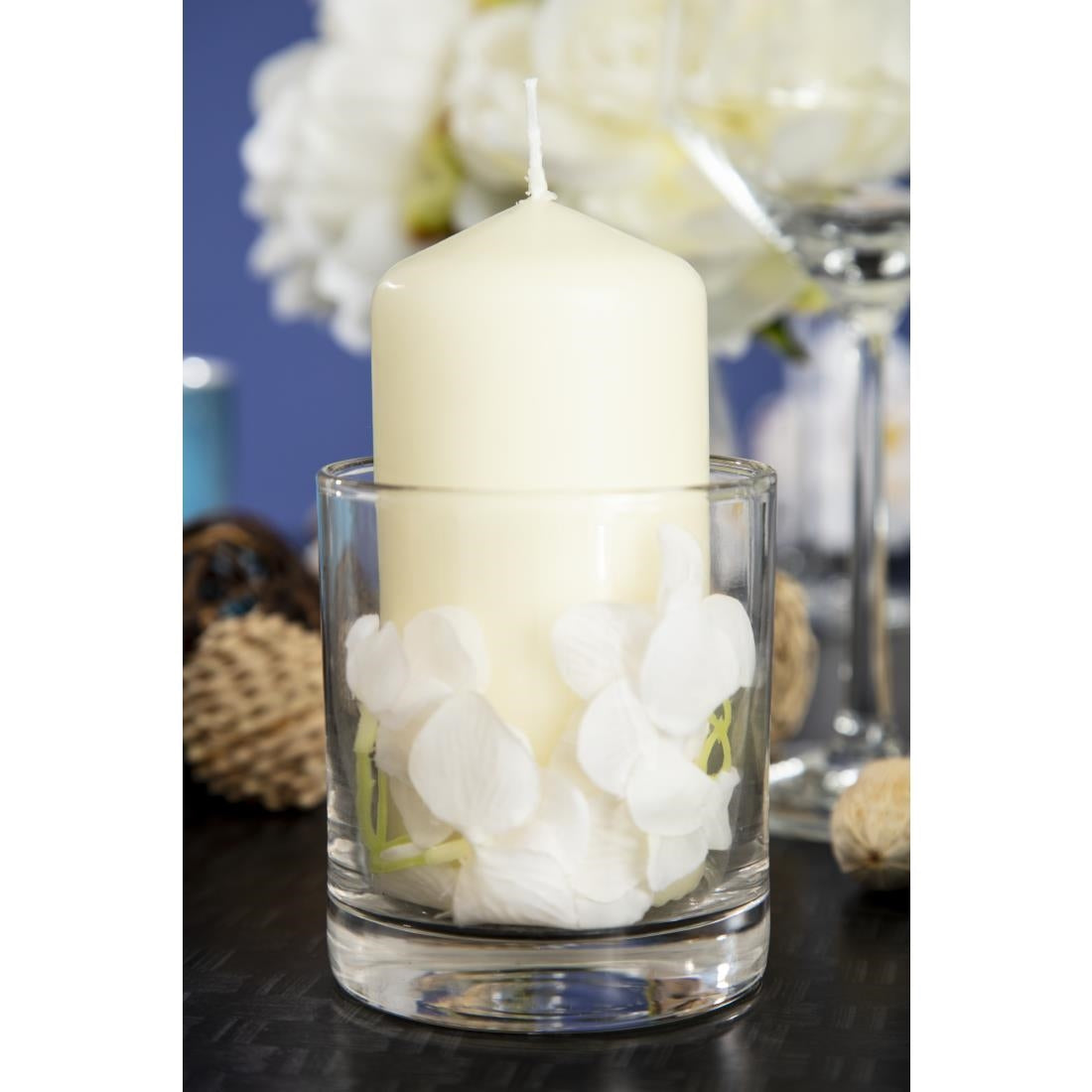 DB087 Ivory Pillar Tall Candles 130mm (Pack of 12) JD Catering Equipment Solutions Ltd