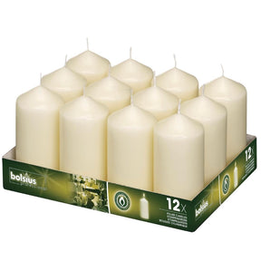 DB087 Ivory Pillar Tall Candles 130mm (Pack of 12) JD Catering Equipment Solutions Ltd