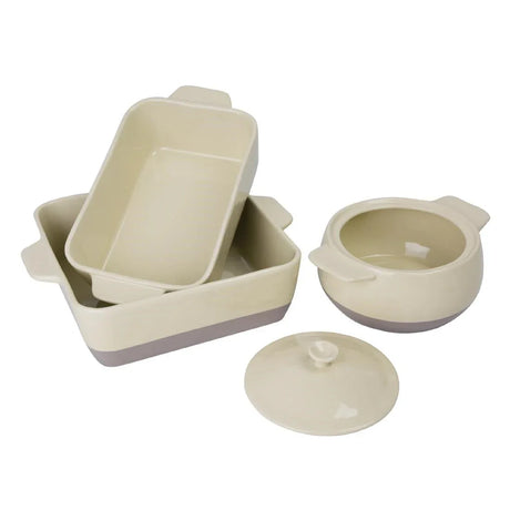 DB520 Olympia Cream And Taupe Ceramic Roasting Dish 2.5Ltr JD Catering Equipment Solutions Ltd