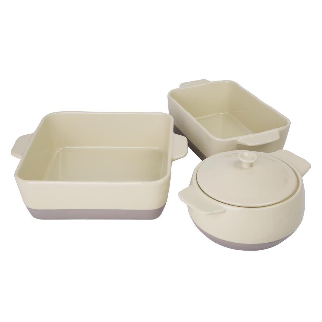 DB520 Olympia Cream And Taupe Ceramic Roasting Dish 2.5Ltr JD Catering Equipment Solutions Ltd