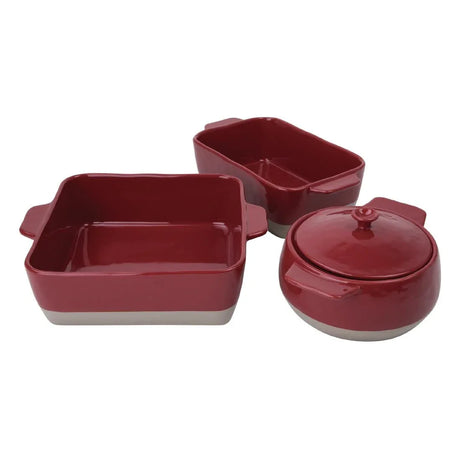 DB527 Olympia Red And Taupe Ceramic Roasting Dish 4.2Ltr JD Catering Equipment Solutions Ltd
