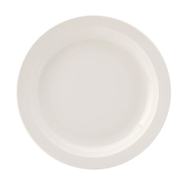 DB612 Utopia Pure White Narrow Rim Plates 254mm (Pack of 18) JD Catering Equipment Solutions Ltd