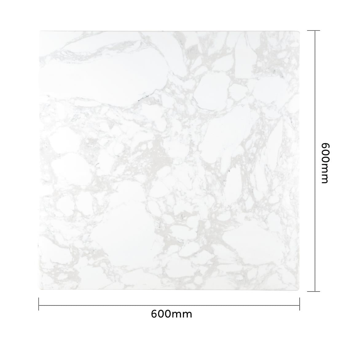 DC301 Bolero Square Marble Effect Tabletop White 600mm JD Catering Equipment Solutions Ltd