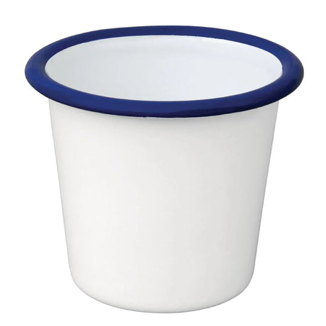 DC383 Olympia Enamel Sauce Cup White and Blue (Pack of 6) - JD Catering Equipment Solutions Ltd