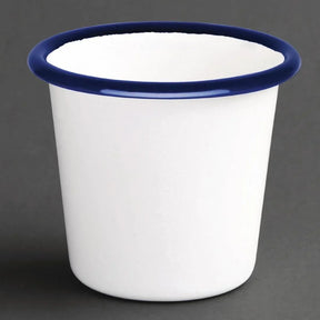 DC383 Olympia Enamel Sauce Cup White and Blue (Pack of 6) - JD Catering Equipment Solutions Ltd