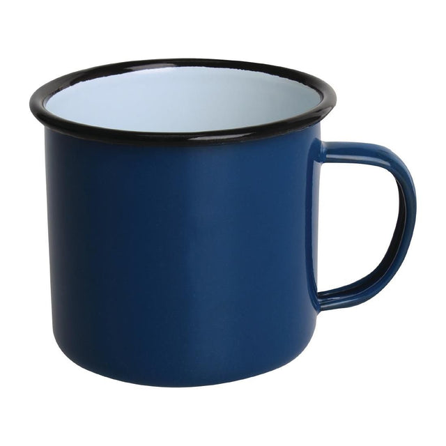 DC394 Olympia Enamel Mugs Blue 350ml (Pack of 6) JD Catering Equipment Solutions Ltd