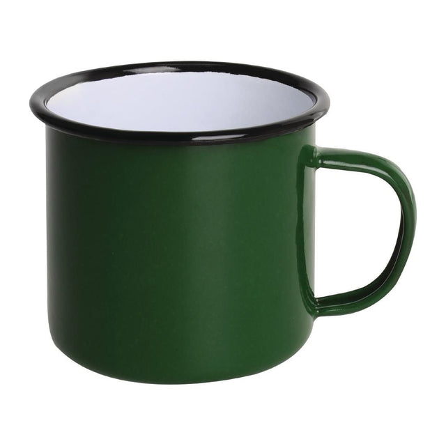 DC396 Olympia Enamel Mugs Green 350ml (Pack of 6) JD Catering Equipment Solutions Ltd