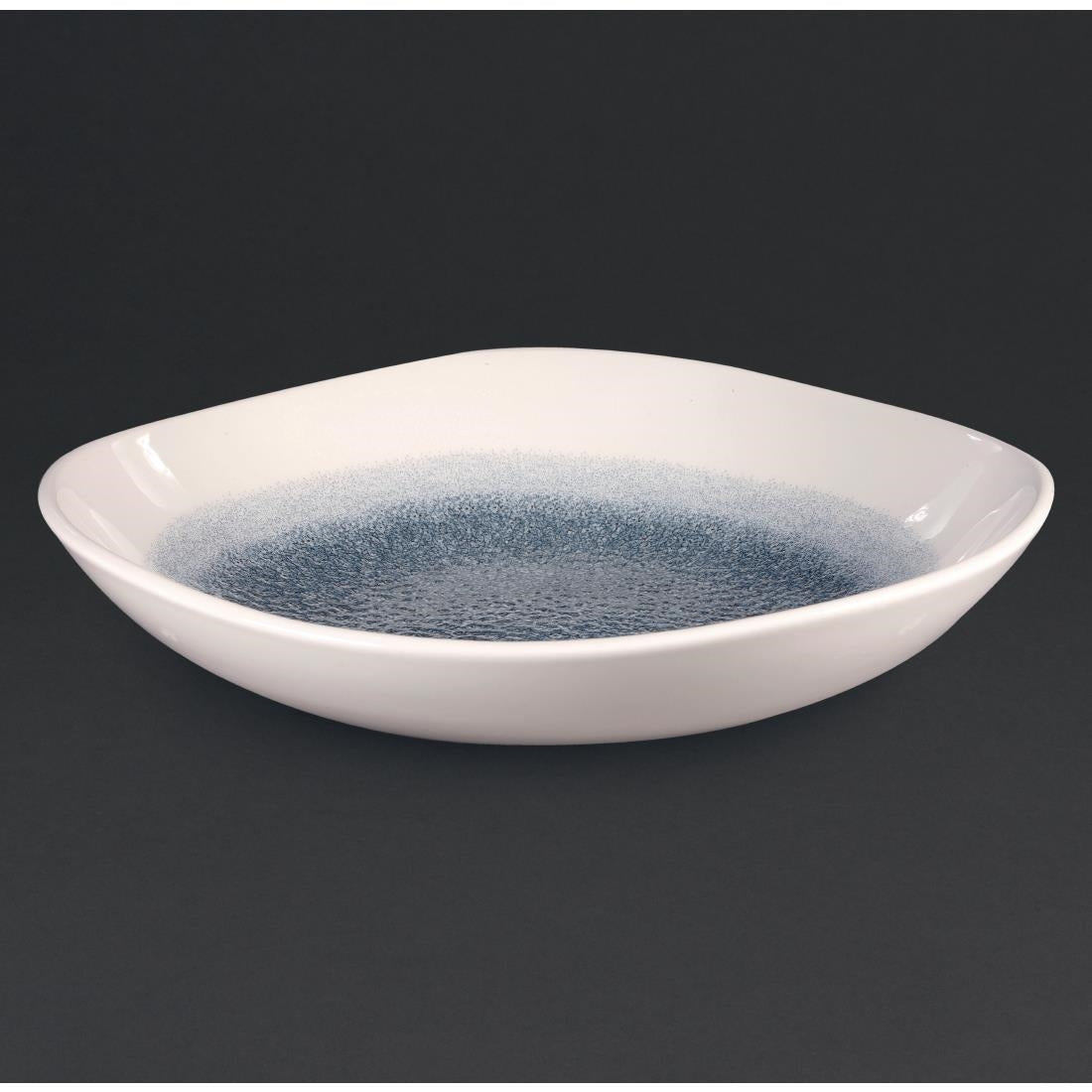 DC730 Churchill Studio Prints Raku Trace Triangular Bowl Topaz Blue (Pack of 12) JD Catering Equipment Solutions Ltd