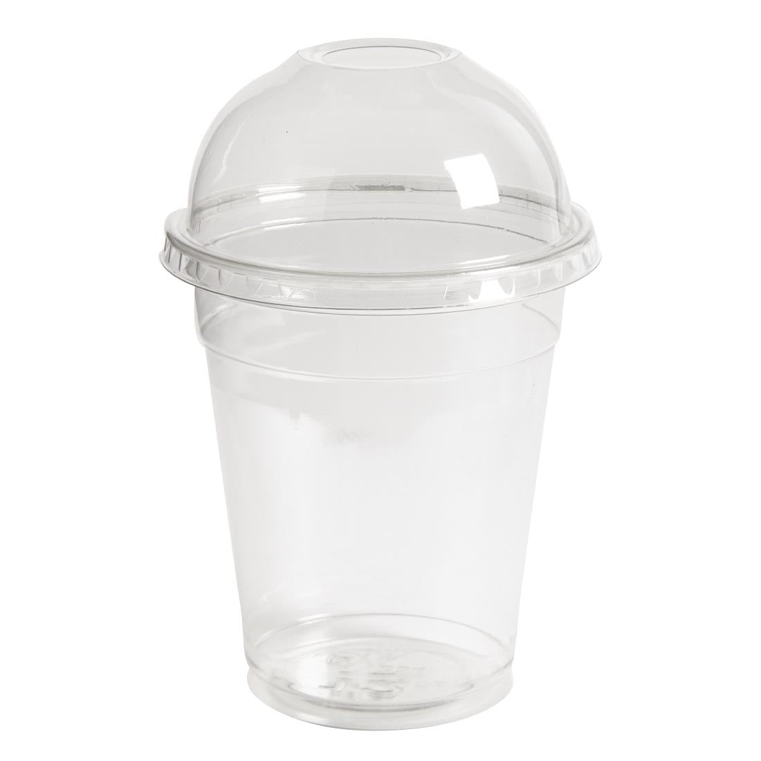 DE134 eGreen Flexy-Glass Recyclable Domed Lids For Half Pint and Hi-Ball Glasses With Hole 77mm (Pack of 1000) JD Catering Equipment Solutions Ltd