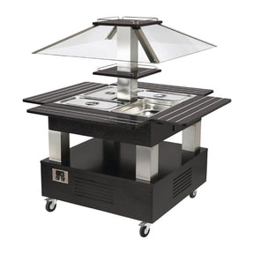 DE391 Roller Grill Chilled Salad Bar Square Black - JD Catering Equipment Solutions Ltd