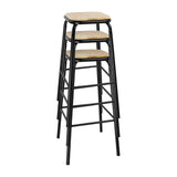 DE482 Bolero Cantina High Stools with Wooden Seat Pad Black (Pack of 4) JD Catering Equipment Solutions Ltd