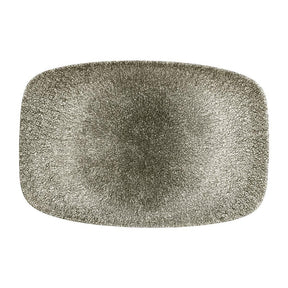 DE574 Churchill Studio Prints Raku Rectangular Plates Quartz Black 300mm (Pack of 6) - JD Catering Equipment Solutions Ltd