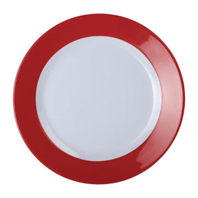 DE602 Kristallon Gala Colour Rim Melamine Plate Red 260mm (Pack of 6) JD Catering Equipment Solutions Ltd