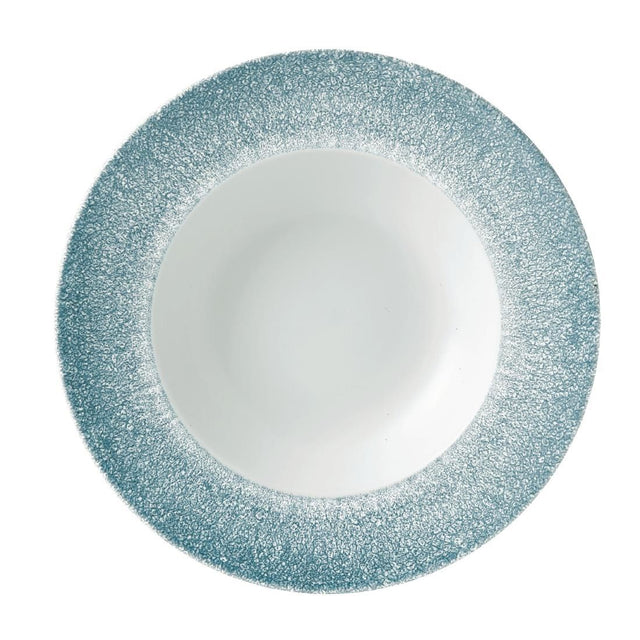 DE886 Churchill Studio Prints Raku Wide Rim Bowl Topaz Blue 280mm (Pack of 12) JD Catering Equipment Solutions Ltd