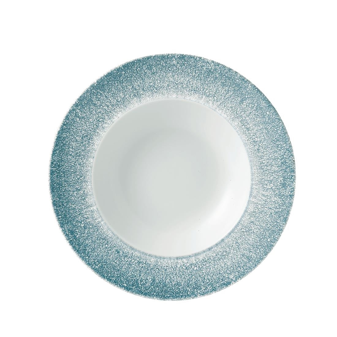 DE887 Churchill Studio Prints Raku Wide Rim Bowl Topaz Blue 240mm (Pack of 12) JD Catering Equipment Solutions Ltd