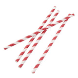 DE927 Fiesta Green Compostable Paper Straws Red Stripes (Pack of 250) JD Catering Equipment Solutions Ltd