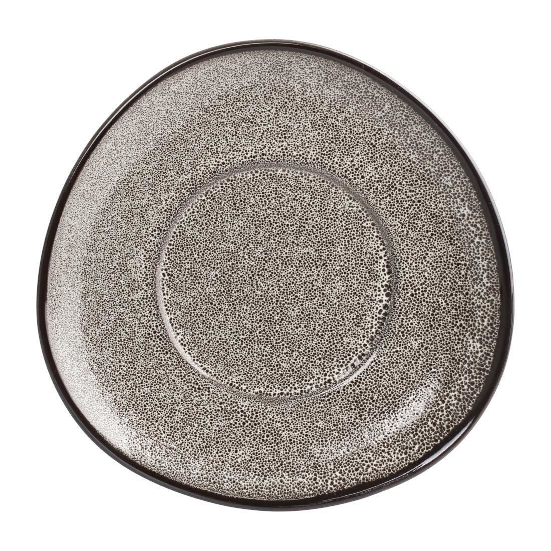 DF182 Olympia Mineral Triangular Cappuccino Saucer Grey Stone 150mm (Pack of 6) JD Catering Equipment Solutions Ltd