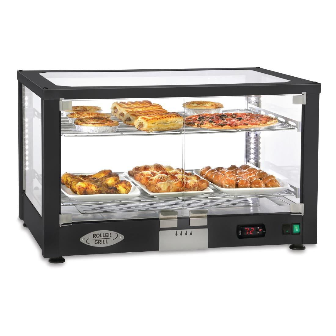 DF411 Roller Grill Heated 2 Shelf Display Cabinet WD780 SN JD Catering Equipment Solutions Ltd