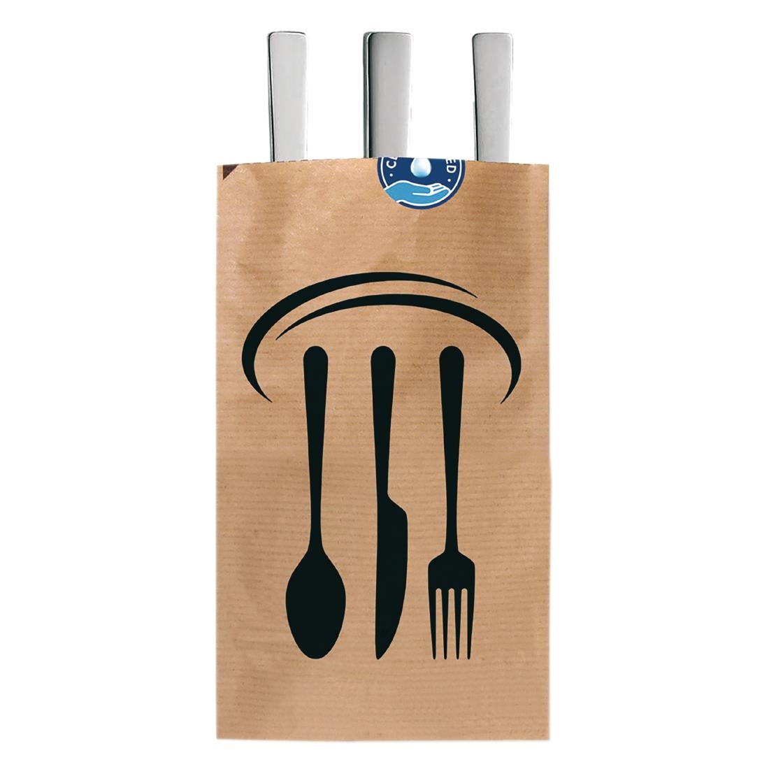 DF696 Kraft Recyclable Sealable Paper Cutlery Bags (Pack of 2000) JD Catering Equipment Solutions Ltd