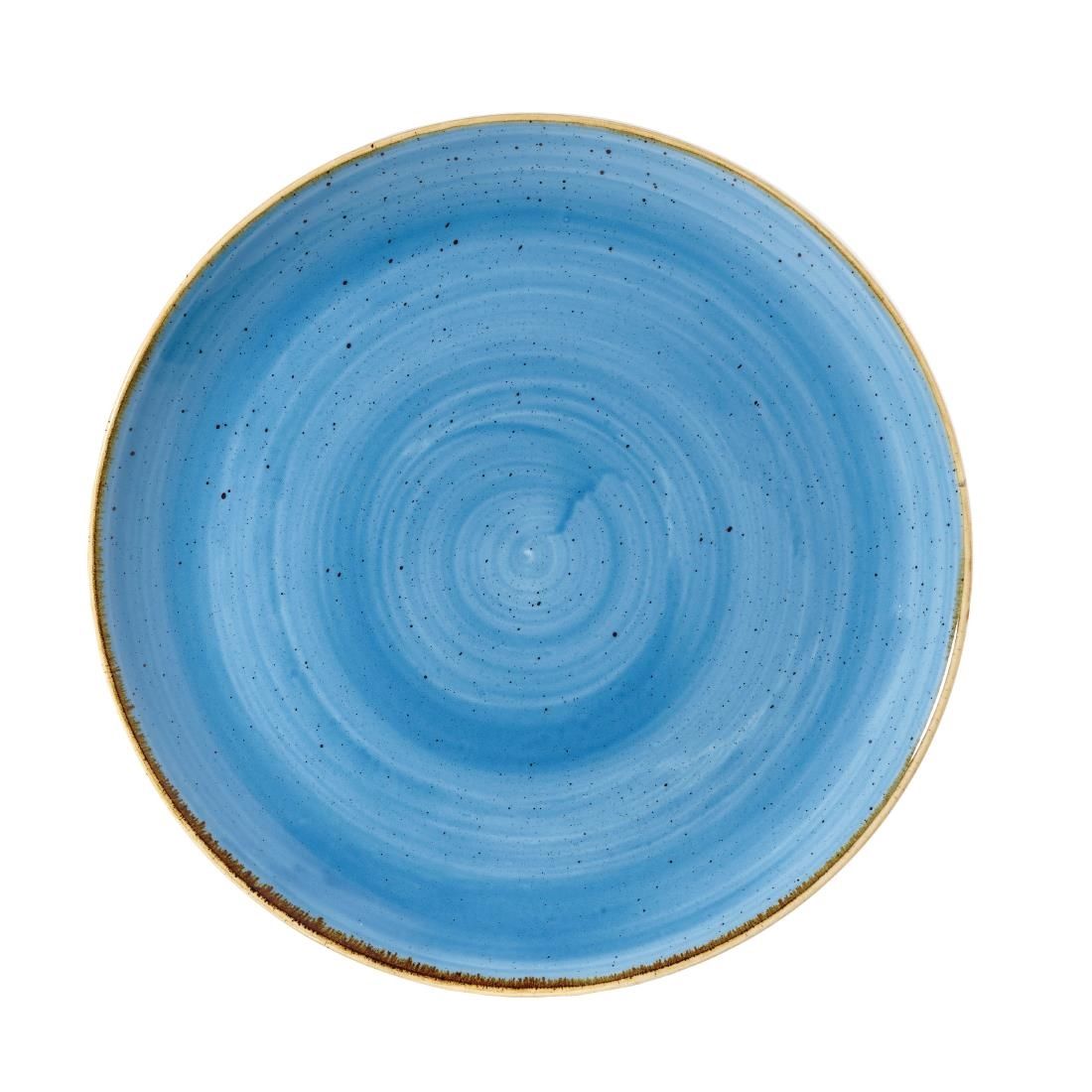 DF763 Churchill Stonecast Round Plate Cornflower Blue 324mm (Pack of 6) JD Catering Equipment Solutions Ltd