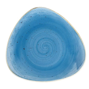 DF771 Churchill Stonecast Triangle Plate Cornflower Blue 197mm (Pack of 12) - JD Catering Equipment Solutions Ltd