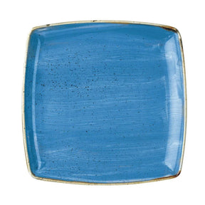 DF774 Churchill Stonecast Deep Square Plate Cornflower Blue 265mm (Pack of 6) - JD Catering Equipment Solutions Ltd