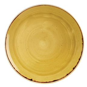 DF784 Churchill Stonecast Round Coupe Plate Mustard Seed Yellow 288mm (Pack of 12) - JD Catering Equipment Solutions Ltd