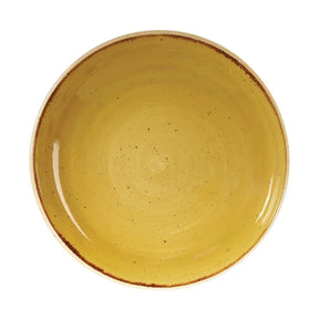 DF787 Churchill Stonecast Round Coupe Bowl Mustard Seed Yellow 248mm (Pack of 12) - JD Catering Equipment Solutions Ltd