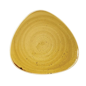 DF788 Churchill Stonecast Triangle Plate Mustard Seed Yellow 311mm (Pack of 6) - JD Catering Equipment Solutions Ltd