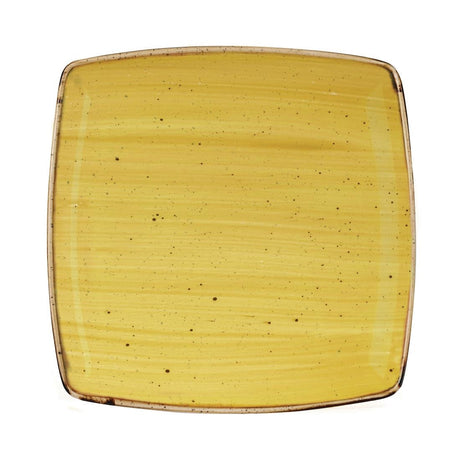 DF793 Churchill Stonecast Deep Square Plate Mustard Seed Yellow 260mm (Pack of 6) JD Catering Equipment Solutions Ltd