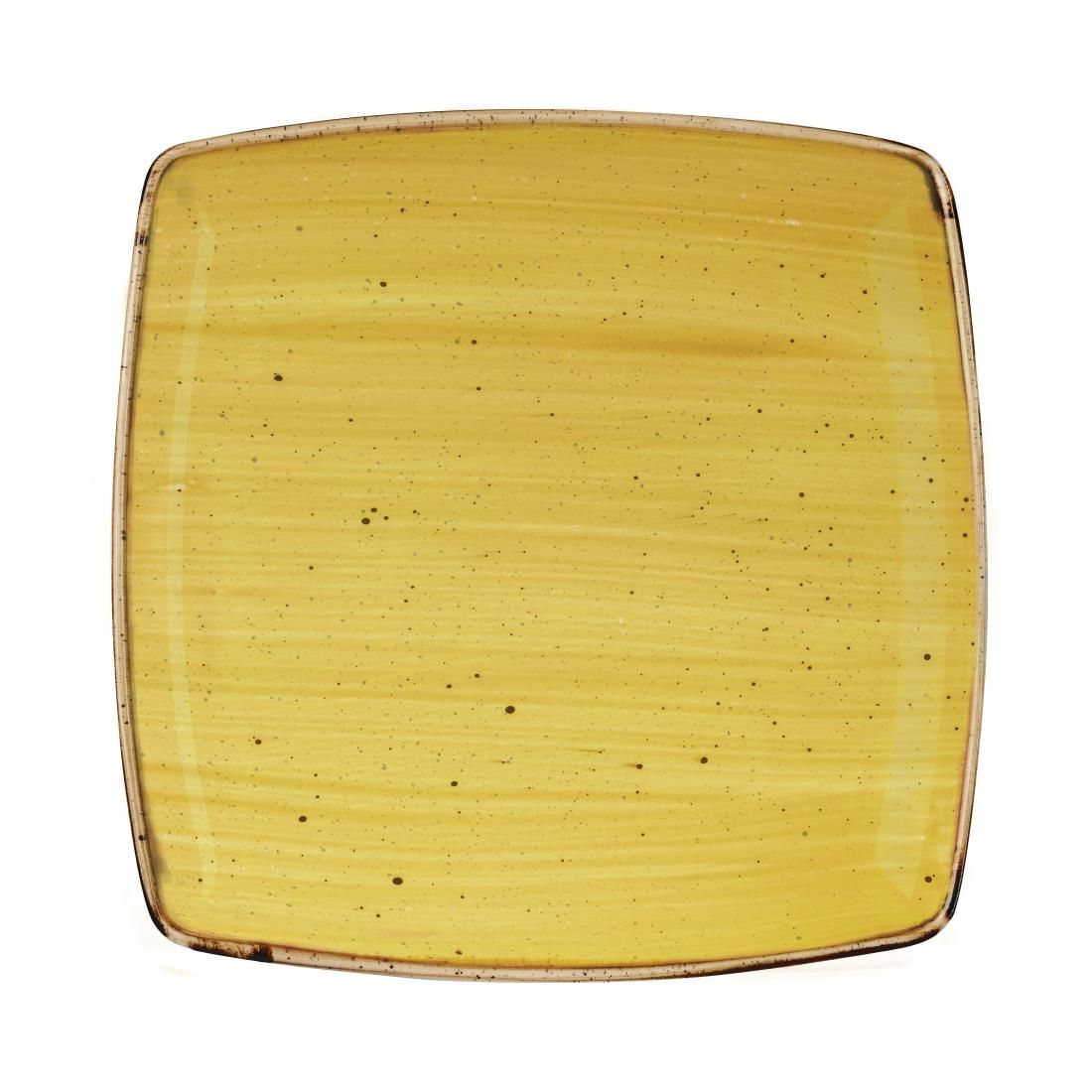 DF793 Churchill Stonecast Deep Square Plate Mustard Seed Yellow 260mm (Pack of 6) JD Catering Equipment Solutions Ltd