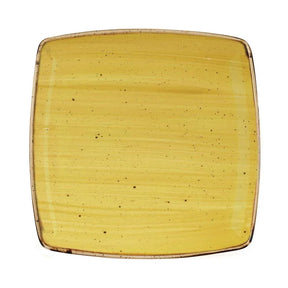 DF793 Churchill Stonecast Deep Square Plate Mustard Seed Yellow 260mm (Pack of 6) - JD Catering Equipment Solutions Ltd