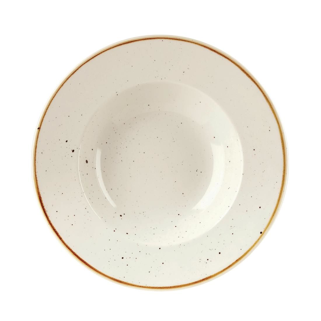 DF798 Churchill Stonecast Round Wide Rim Bowl Barley White 280mm (Pack of 12) JD Catering Equipment Solutions Ltd