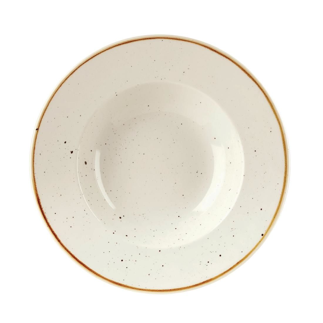 DF799 Churchill Stonecast Round Wide Rim Bowl Barley White 240mm (Pack of 12) JD Catering Equipment Solutions Ltd