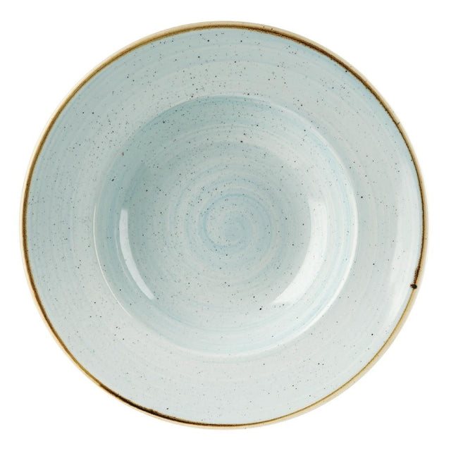 DF800 Churchill Stonecast Round Wide Rim Bowl Duck Egg Blue 280mm (Pack of 12) JD Catering Equipment Solutions Ltd