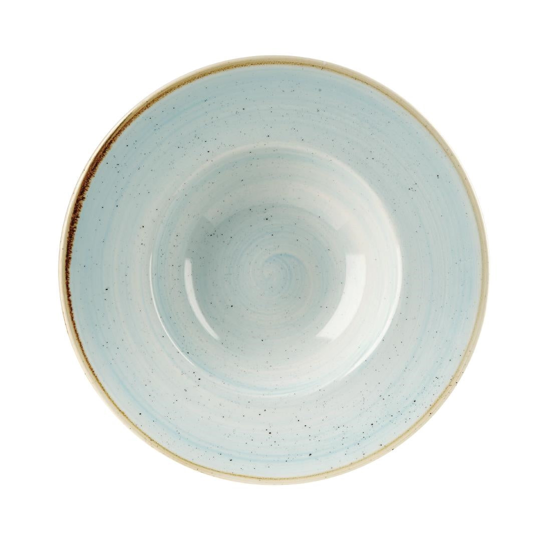 DF801 Churchill Stonecast Round Wide Rim Bowl Duck Egg Blue 240mm (Pack of 12) JD Catering Equipment Solutions Ltd