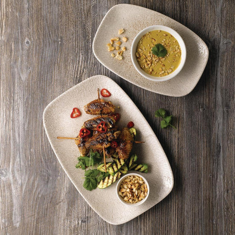 DF903 Churchill Raku Oblong Chef Plates Agate Grey 157 x 237mm (Pack of 12) - JD Catering Equipment Solutions Ltd