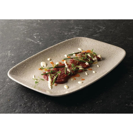 DF903 Churchill Raku Oblong Chef Plates Agate Grey 157 x 237mm (Pack of 12) - JD Catering Equipment Solutions Ltd