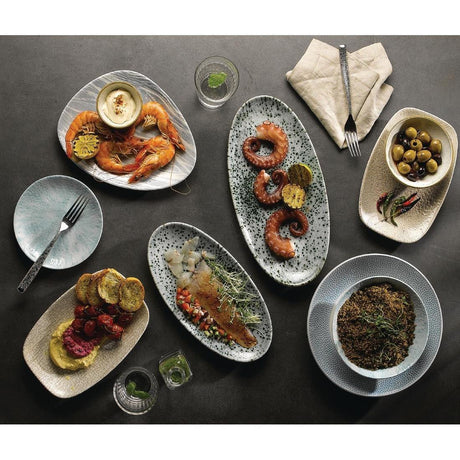 DF904 Churchill Raku Oblong Chef Plates Agate Grey 202 x 261mm (Pack of 12) - JD Catering Equipment Solutions Ltd