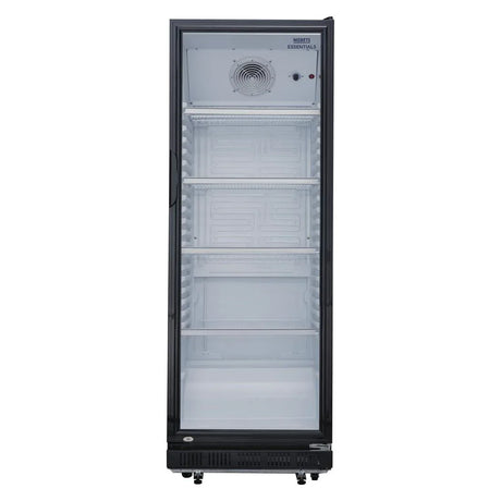 DG280 Nisbets Essentials Upright Display Fridge Black 346Ltr - JD Catering Equipment Solutions Ltd