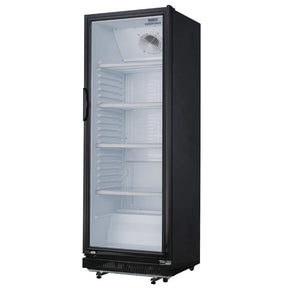 DG280 Nisbets Essentials Upright Display Fridge Black 346Ltr - JD Catering Equipment Solutions Ltd