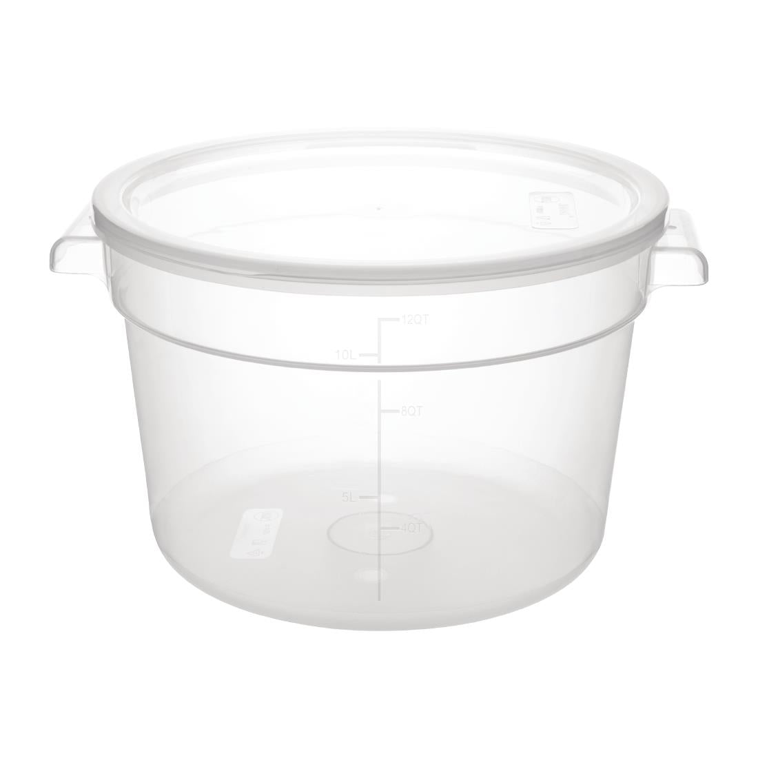 DJ961 Vogue Polypropylene Round Food Storage Container 10Ltr JD Catering Equipment Solutions Ltd