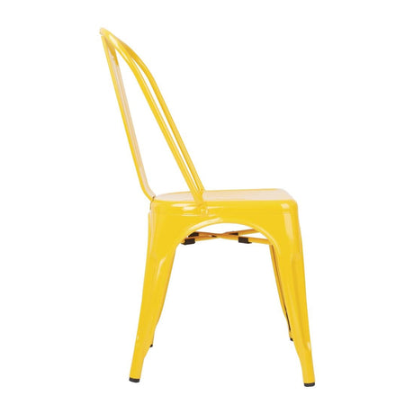 DK292 Bolero Bistro Steel Side Chairs Yellow (Pack of 4) JD Catering Equipment Solutions Ltd