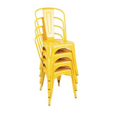 DK292 Bolero Bistro Steel Side Chairs Yellow (Pack of 4) JD Catering Equipment Solutions Ltd