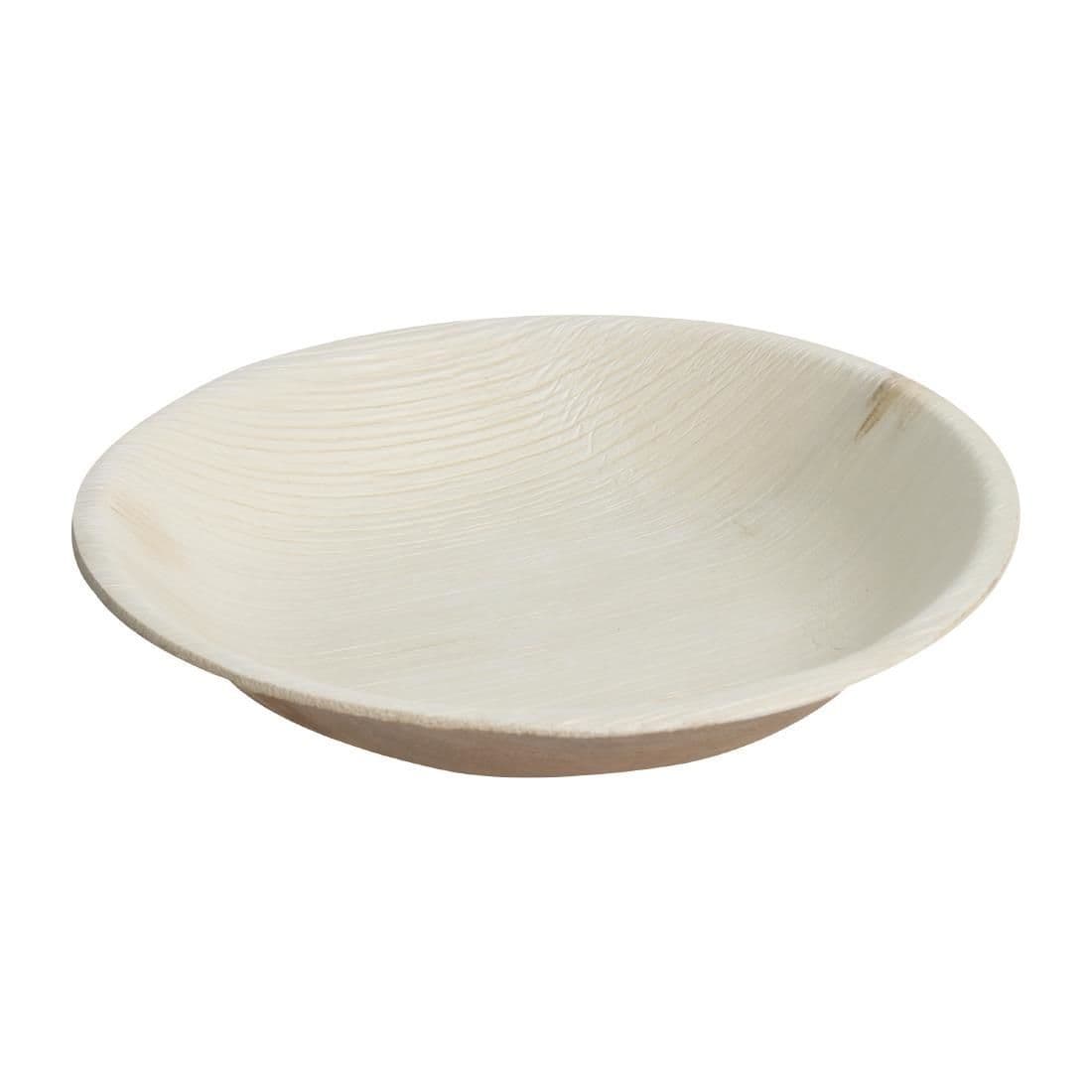 DK377 Fiesta Green Biodegradable Deep Palm Leaf Plates Round 175mm (Pack of 100) JD Catering Equipment Solutions Ltd