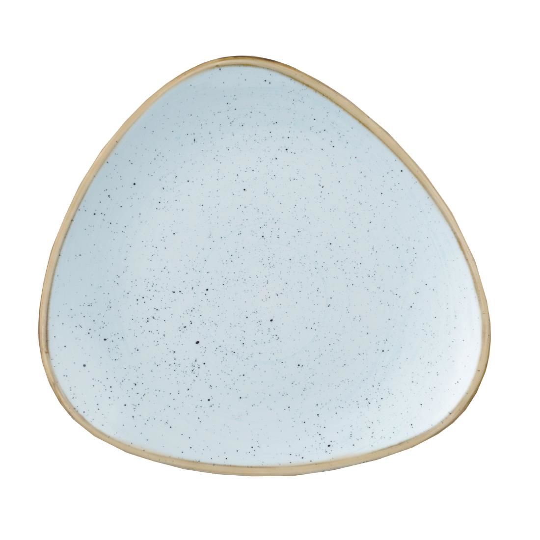 DK506 Churchill Stonecast Triangle Plate Duck Egg Blue 315mm (Pack of 6) JD Catering Equipment Solutions Ltd