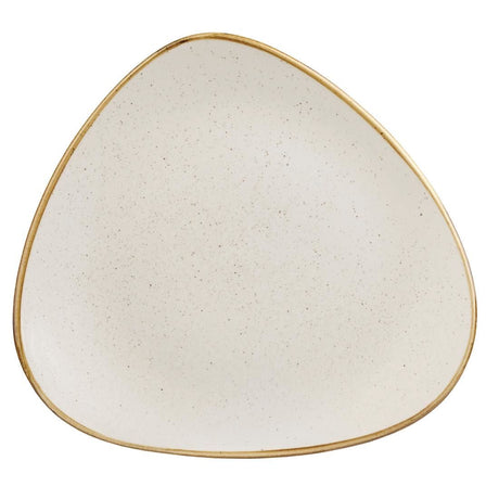 DK524 Churchill Stonecast Triangle Plate Barley White 305mm (Pack of 6) JD Catering Equipment Solutions Ltd