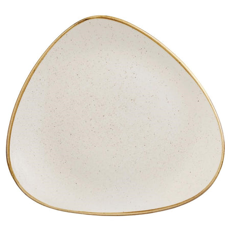 DK524 Churchill Stonecast Triangle Plate Barley White 305mm (Pack of 6) JD Catering Equipment Solutions Ltd